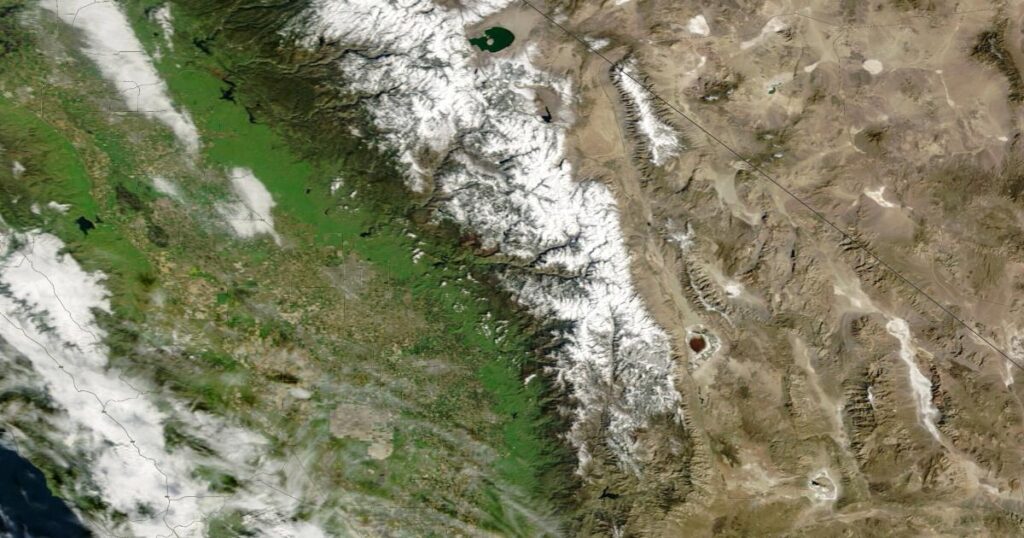 Satellite photos show California’s sudden snowpack meltdown: Now you see it, now you don’t