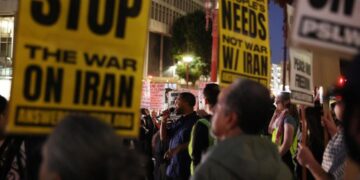 ‘Stop the war’: Los Angeles protesters decry U.S.-Israeli attacks on Iran