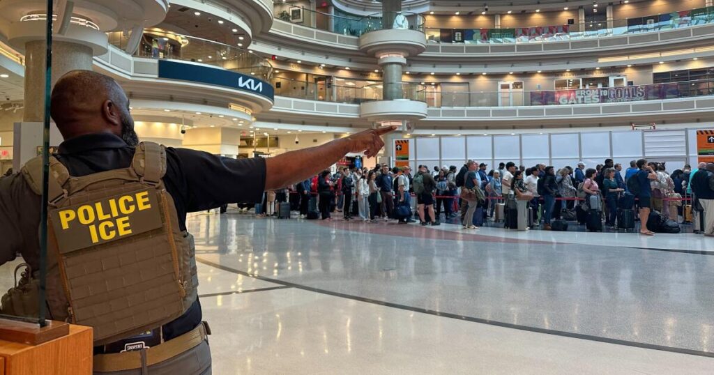 ICE officers make their way to airports’ TSA checkpoints after Trump order amid partial shutdown