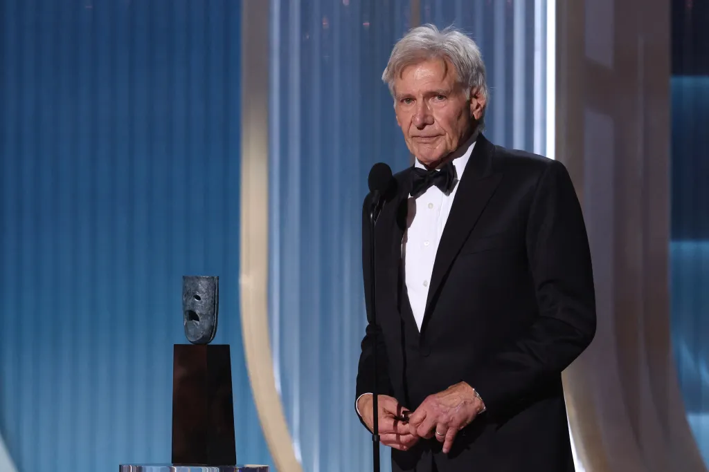 Harrison Ford accepting the 61st SAG-AFTRA Life Achievement Award.