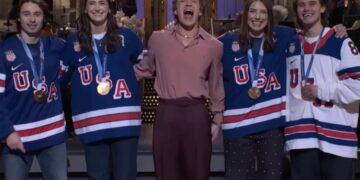 Team USA hockey stars address controversy during Connor Storrie’s ‘SNL’ debut with savage joke