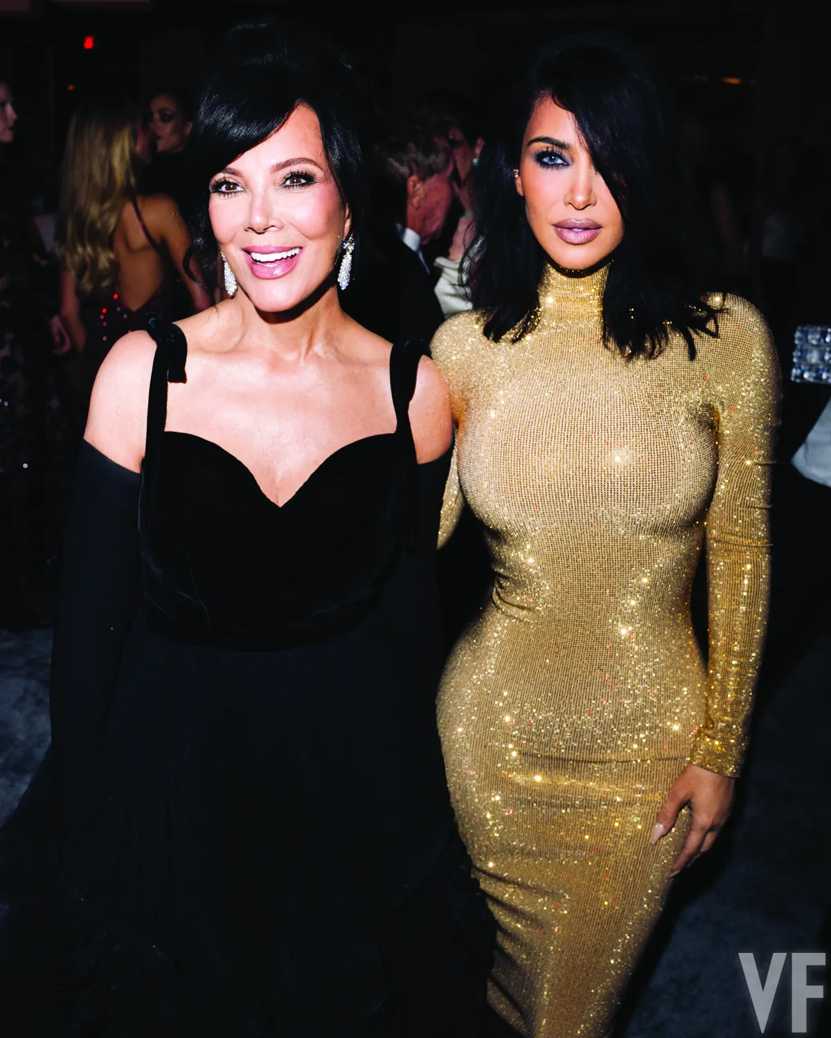 Kris Jenner and Kim Kardashian at the Vanity Fair Oscars Party