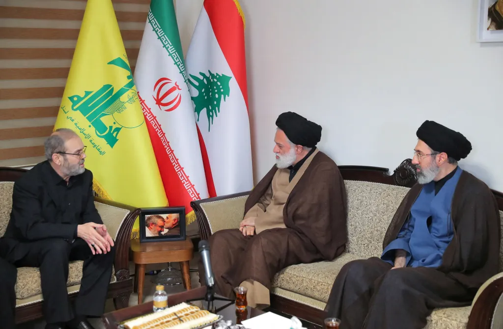 Mojtaba Khamenei attends a meeting with Hezbollah officials in Tehran on Oct. 1, 2024.