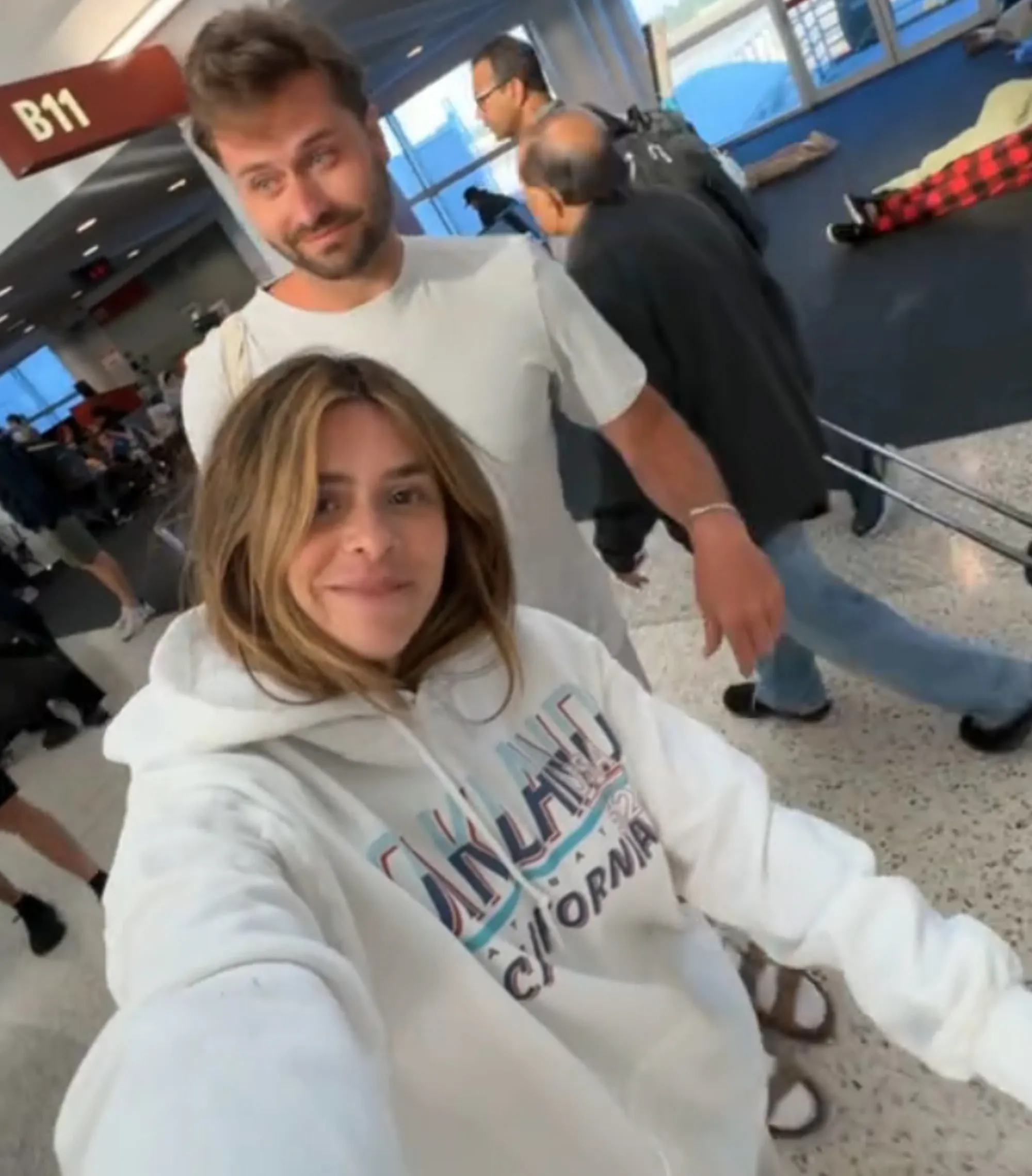 Taylor Frankie Paul and her ex-boyfriend Dakota Mortensen at an airport.