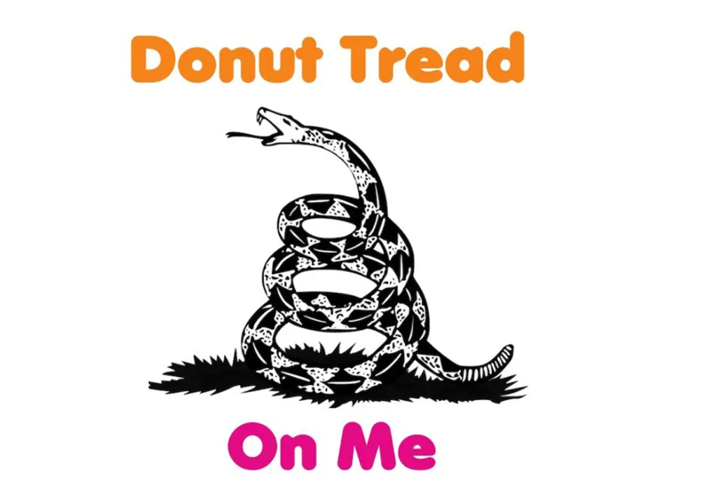 Illustration of a coiled snake with donut pattern on its skin, with the words 