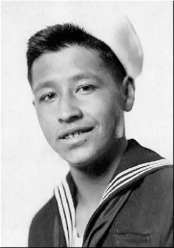 César Chávez in his United States Navy uniform.