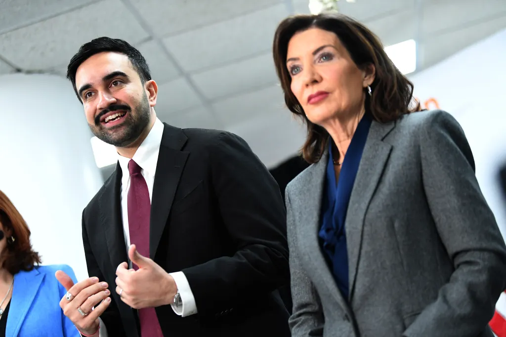NY Governor Kathy Hochul and NYC Mayor Zohran Mamdani discuss policy.