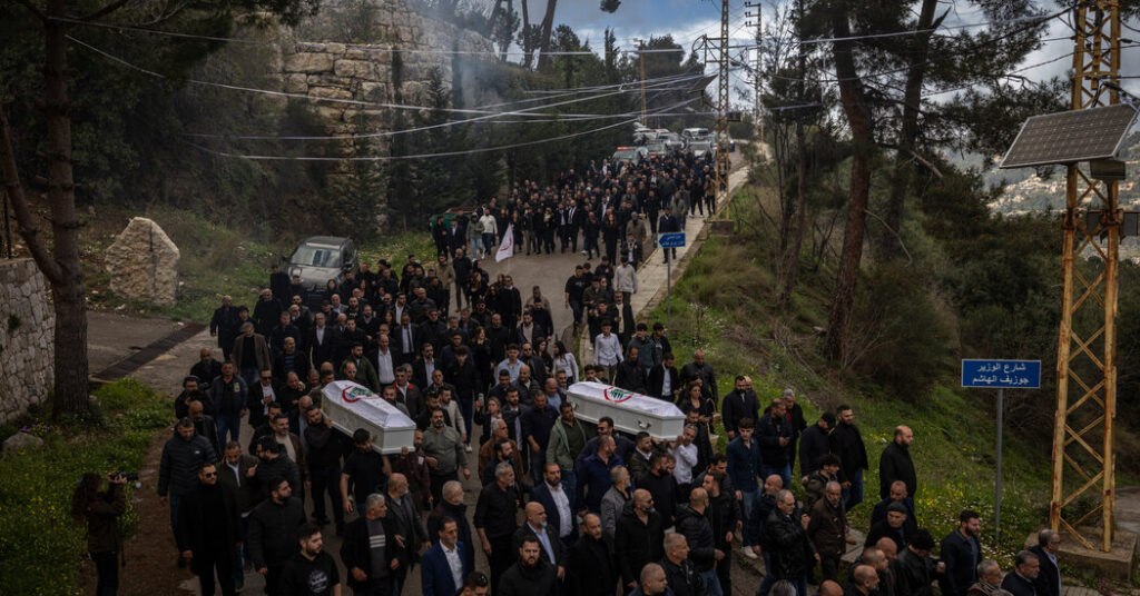 Lebanese Mourn Couple Killed in Israeli Strike, Exposing Rift Over Hezbollah
