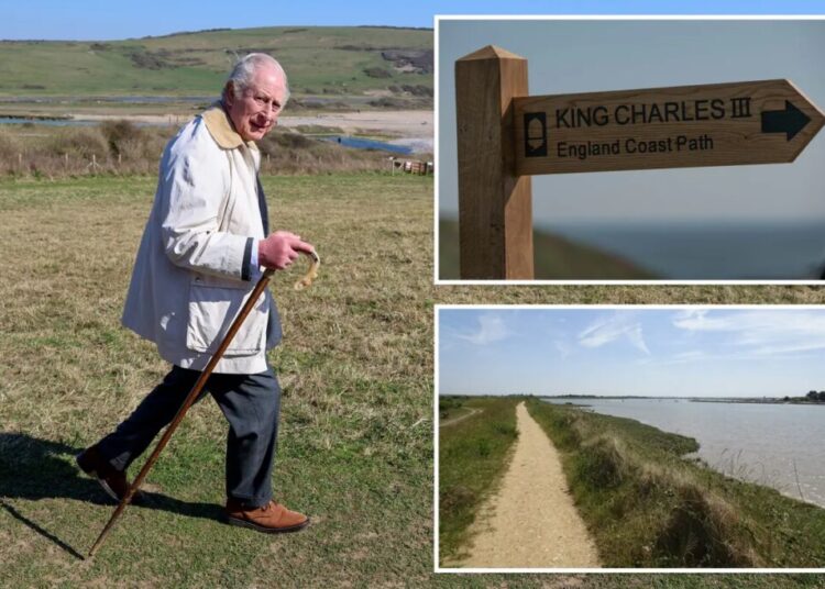 King Charles goes on a royal walkabout to open a new coastal path in his honor