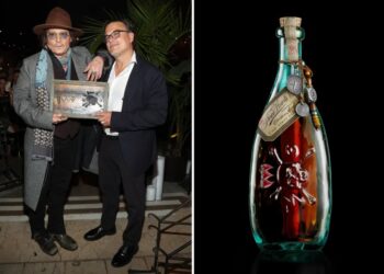 Johnny Depp steps out for rare LA appearance at star-studded launch of his booze brand