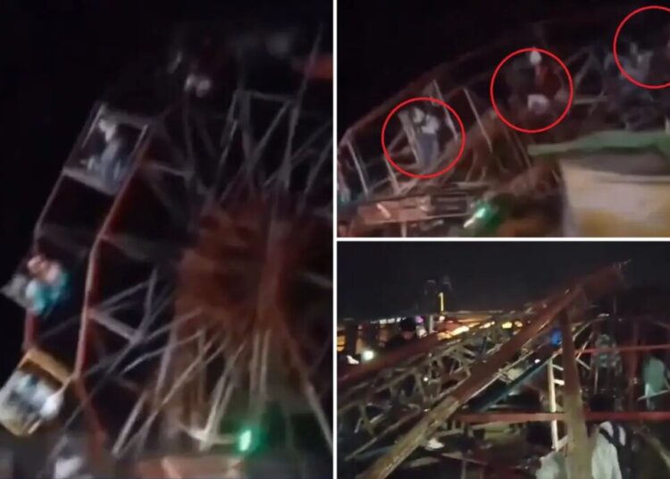 Terrifying video shows packed Ferris wheel collapsing, wounding dozens of riders