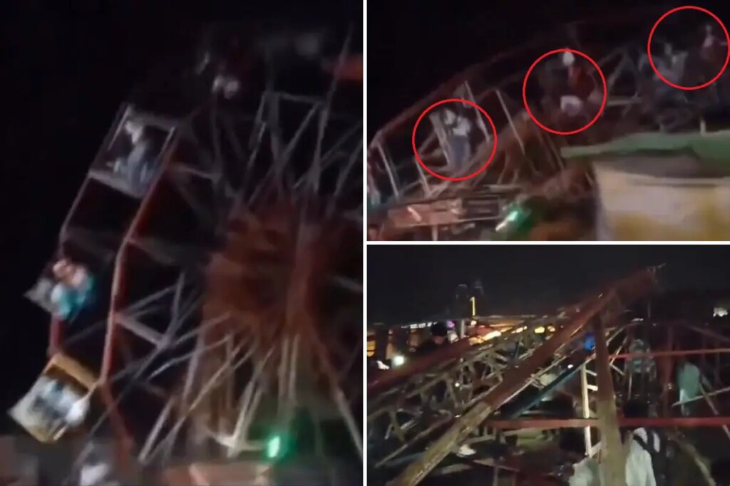 Terrifying video shows packed Ferris wheel collapsing, wounding dozens of riders