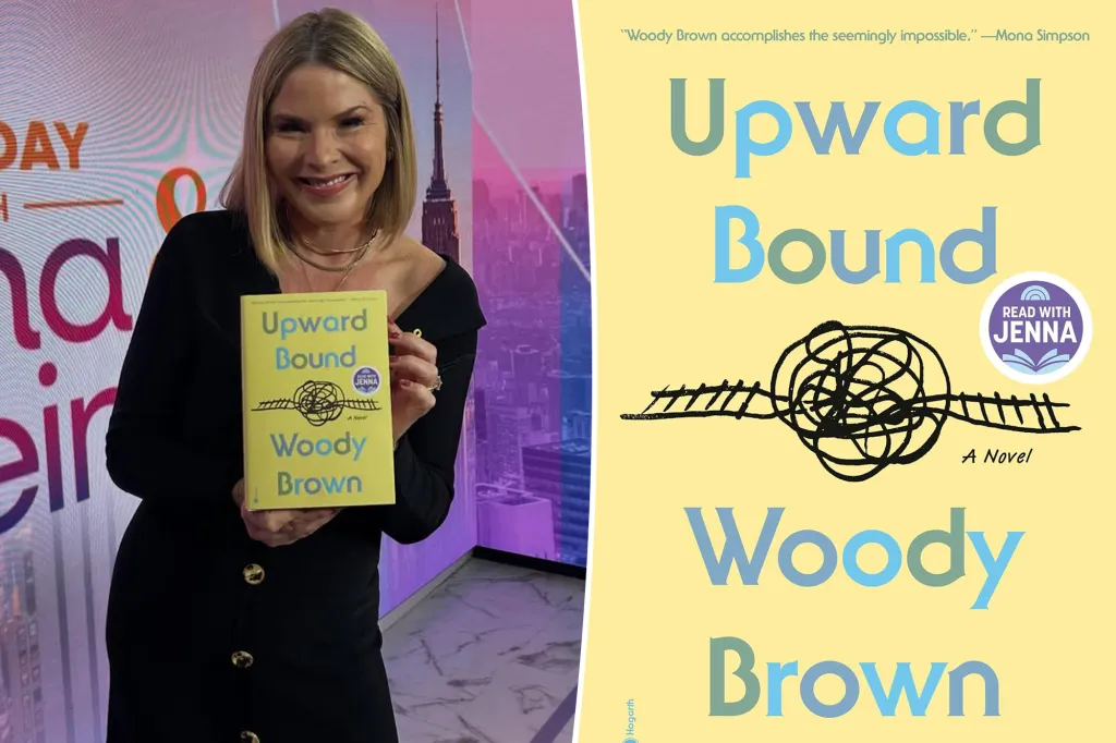 A split image shows Jenna Bush Hager holding the book 