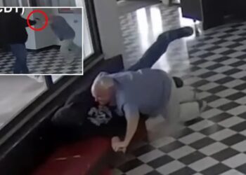 Dramatic moment Oklahoma principal Kirk Moore tackles Columbine-obsessed school shooter while being shot