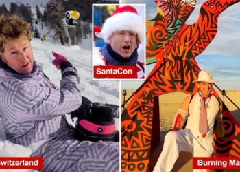 From Burning Man to the Swiss Alps, SantaCon founder — accused of stealing millions in charity’s cash — flaunts globetrotting lifestyle on Instagram