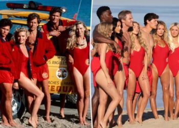 ‘Baywatch’ alum Erika Eleniak covers up sleeve tattoos on set of new revival