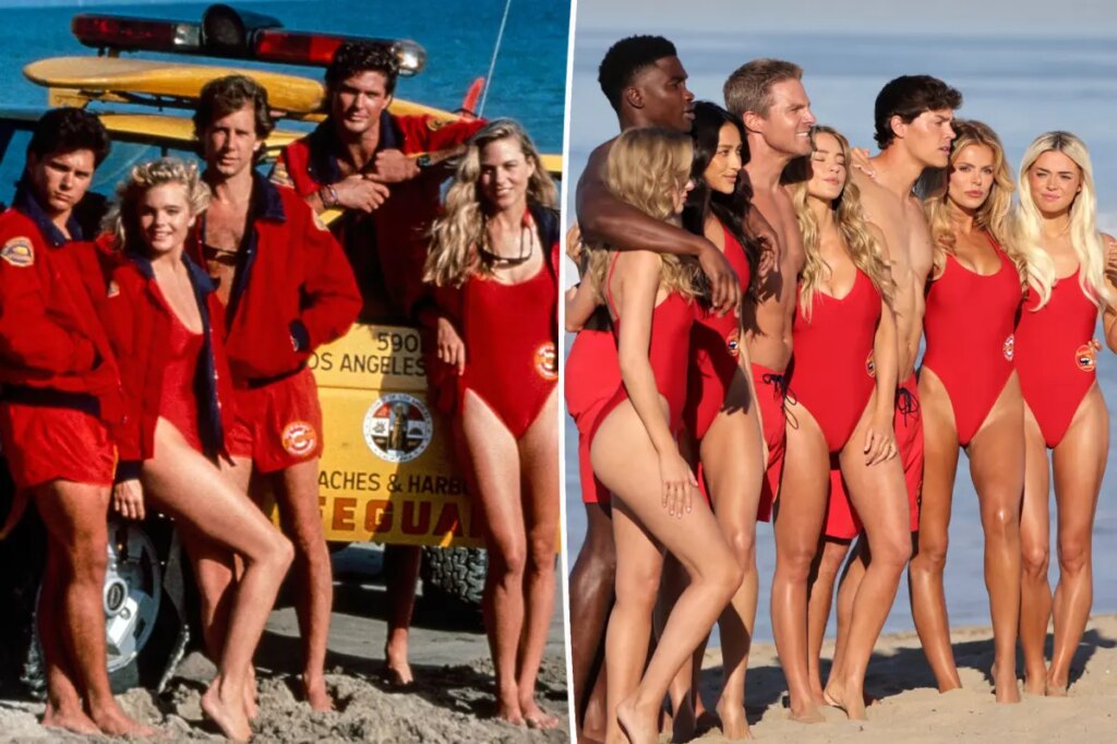 ‘Baywatch’ alum Erika Eleniak covers up sleeve tattoos on set of new revival