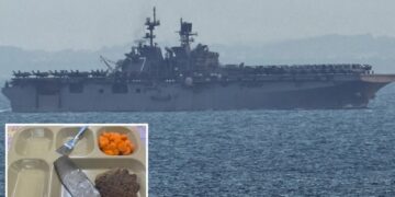Navy denies ‘poor quality’ food on warships deployed to Middle East after viral photos of ‘rationed slop’