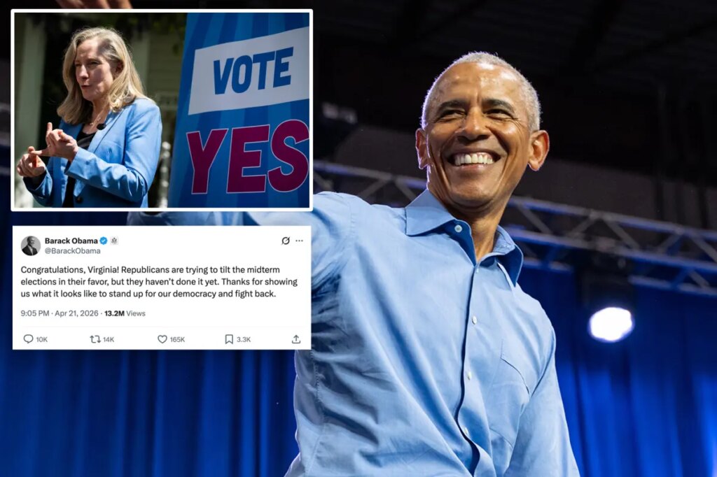 Obama ripped for congratulating Virginia for ‘standing up for Democracy’ after gerrymander vote: ‘What a farce’   