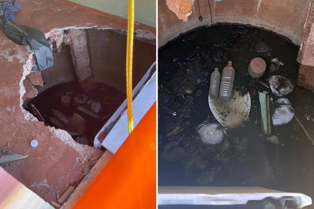Tourist trapped waist-deep in sewage for hours after toilet collapses during family stop