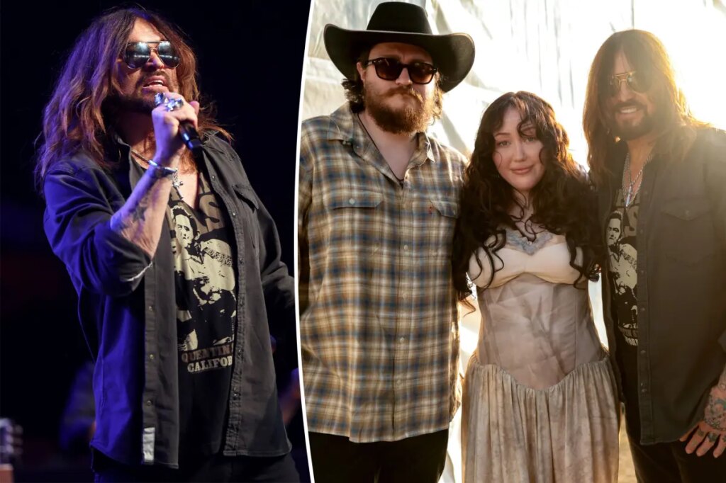 Billy Ray Cyrus reunites with kids Noah and Braison Cyrus for rare family performance at Stagecoach