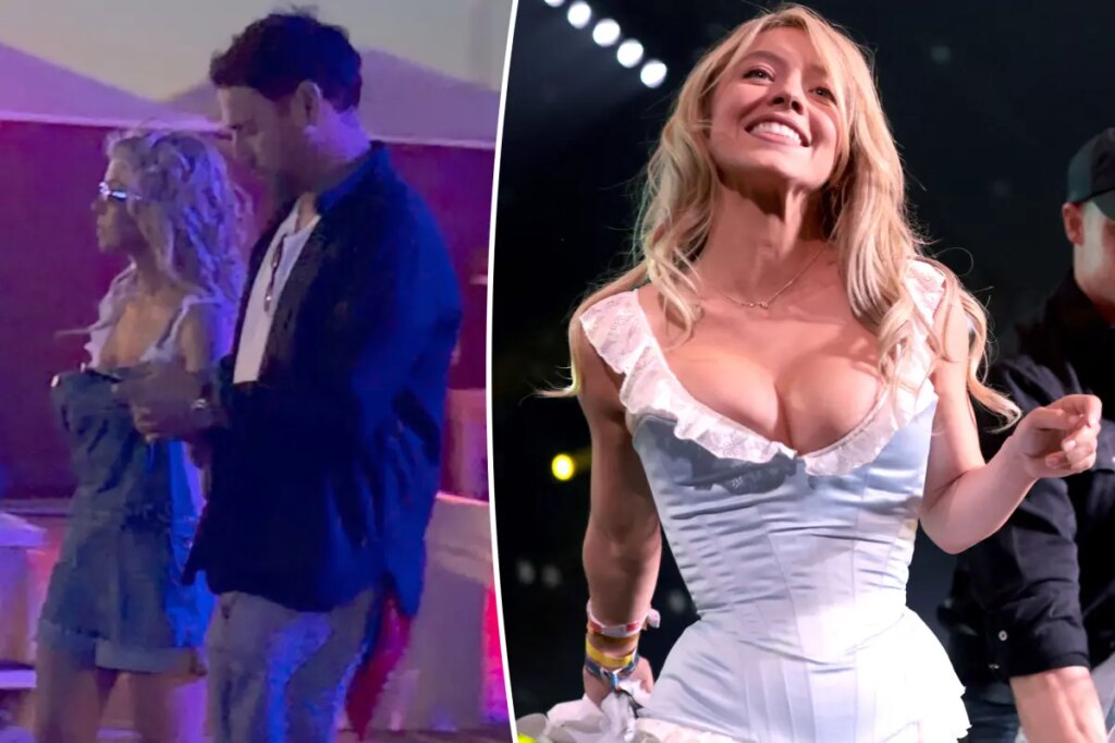 Sydney Sweeney lets loose on boyfriend Scooter Braun’s shoulders at Stagecoach