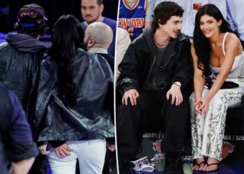Timothée Chalamet gets handsy with Kylie Jenner during Knicks date night