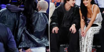 Timothée Chalamet gets handsy with Kylie Jenner during Knicks date night