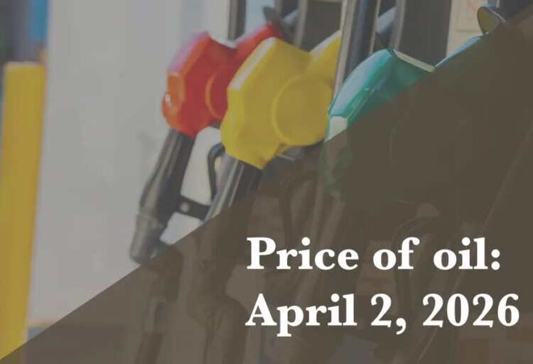 Current price of oil as of April 2, 2026