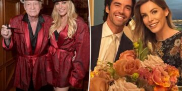 Hugh Hefner’s widow, Crystal Harris, marries James Ward in romantic island ceremony