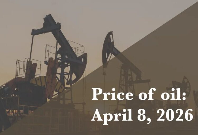 Current price of oil as of April 8, 2026