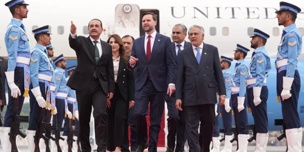 JD Vance begins talks with Iran in Pakistan while Trump claims U.S. has begun ‘clearing out’ the Strait of Hormuz