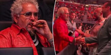 Guy Fieri responds to backlash after viral greeting with Andrew, Tristan Tate at UFC event: ‘I’m devastated’