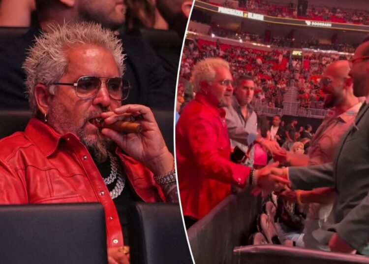 Guy Fieri responds to backlash after viral greeting with Andrew, Tristan Tate at UFC event: ‘I’m devastated’