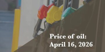 Current price of oil as of April 16, 2026