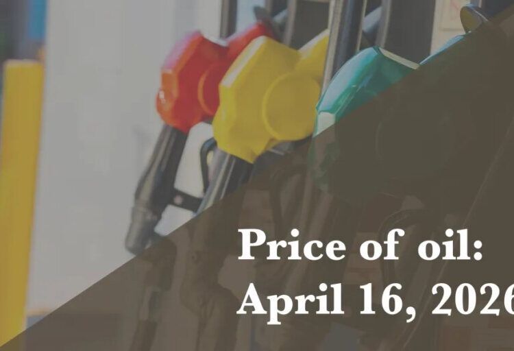 Current price of oil as of April 16, 2026