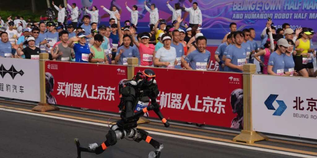 Humanoid robot runs faster than any person ever has in a half marathon during all-bot race in China