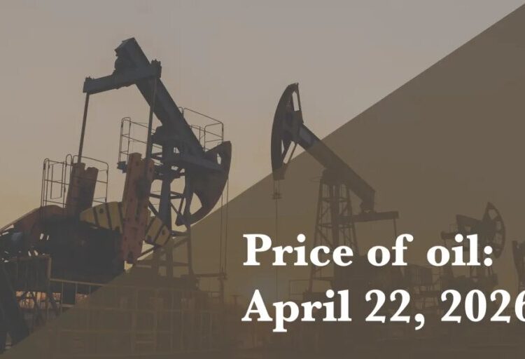 Current price of oil as of April 22, 2026