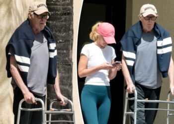 David Hasselhoff, 73, uses walker during rare outing with wife Hayley Roberts