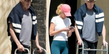 David Hasselhoff, 73, uses walker during rare outing with wife Hayley Roberts