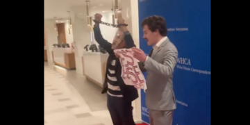 Protesters crash White House Correspondents’ Dinner shouting ‘arrest Pete Hegseth!’