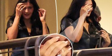 Kylie Jenner flaunts massive diamond ring during girls’ night out in LA