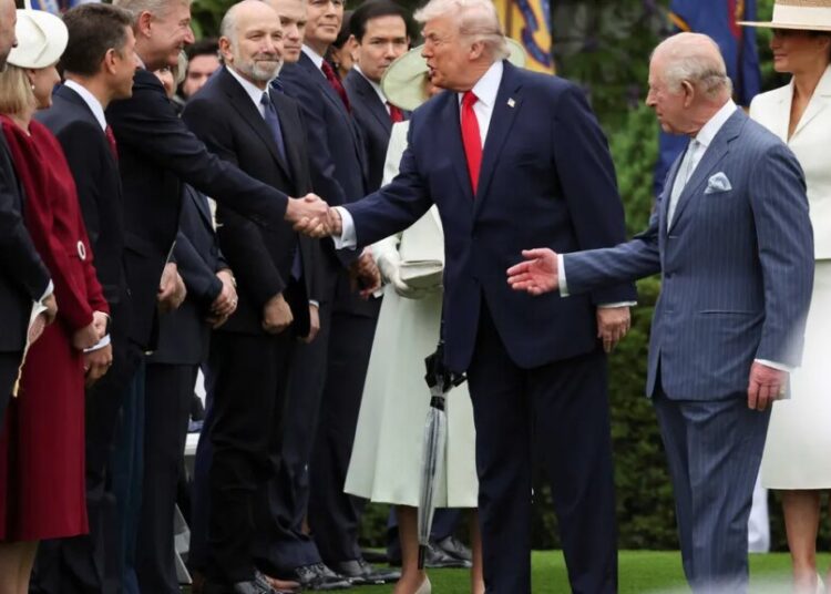 Trump barges in to greet own Cabinet as King Charles’ handshake gets ignored: video