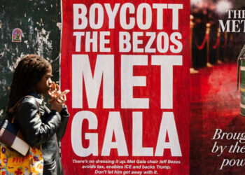 On Bright Red Posters Around New York, a Call to Boycott the Met Gala