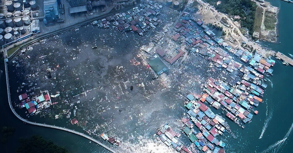 Fire Destroys Most of Coastal Village in Malaysia