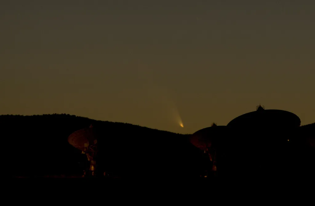 Comet in sky.