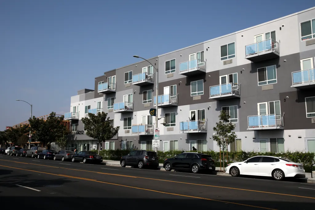 New apartment construction along S Crenshaw Blvd. in Los Angeles, CA.