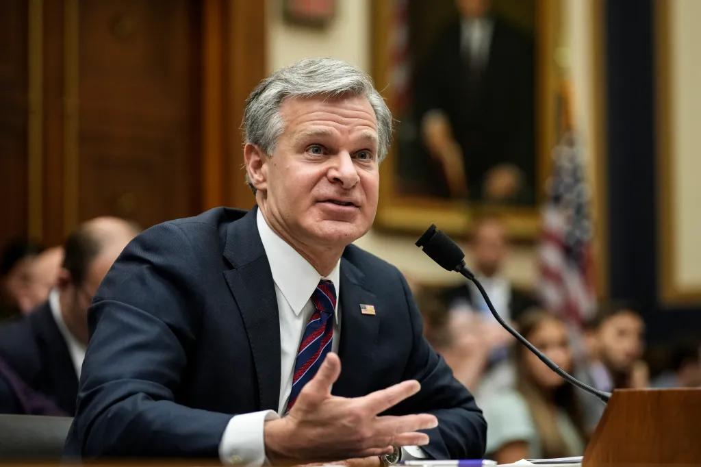 FBI Director Christopher Wray testifies before the House Judiciary Committee.