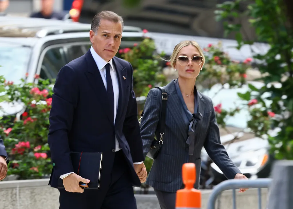 Hunter Biden and Melissa Cohen Biden arriving at the J. Caleb Boggs Federal Building for Hunter Biden's trial.