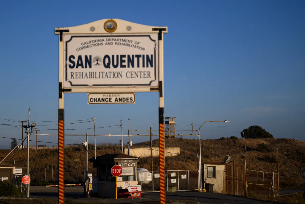 Signage at the San Quentin Rehabilitation Center.